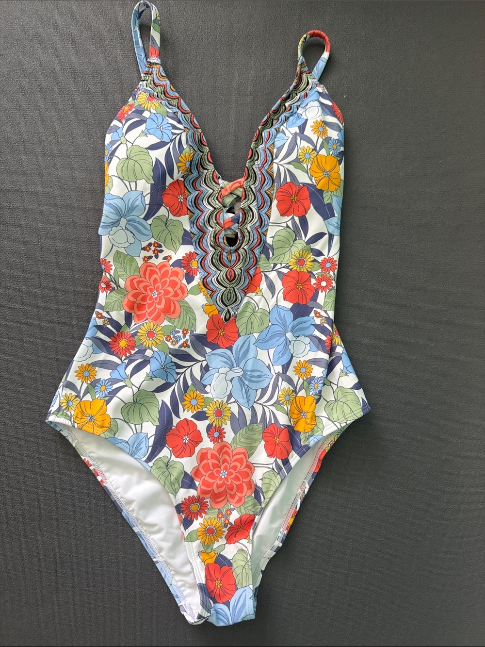 Floral One-Piece Swimsuit - Multicolor
